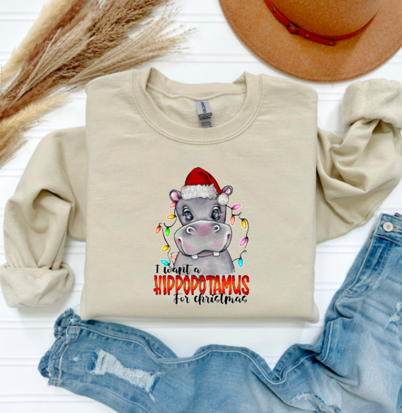 I Want a Hippo for Christmas Crewneck Special