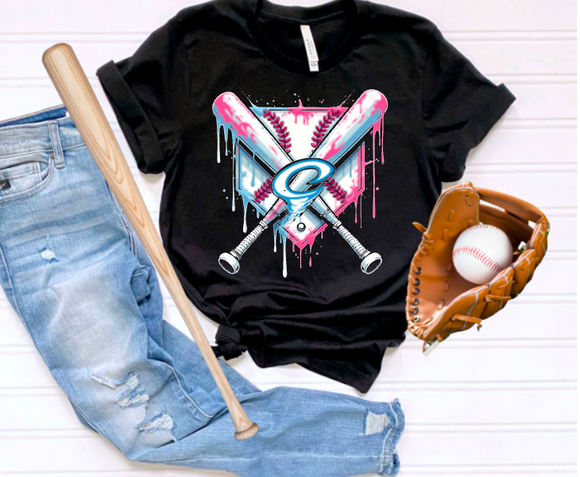 (YourTeam) Baseball Plate and Bats Drip (if you'd like to use logo, email to kassi@msoshop .com)