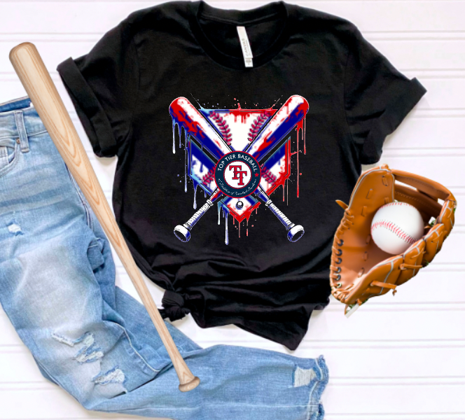 (YourTeam) Baseball Plate and Bats Drip (if you'd like to use logo, email to kassi@msoshop .com) - 0