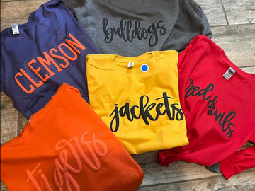 Clemson Puff Ink Crewneck Special (INK COLOR IS ORANGE- CANNOT CHANGE)