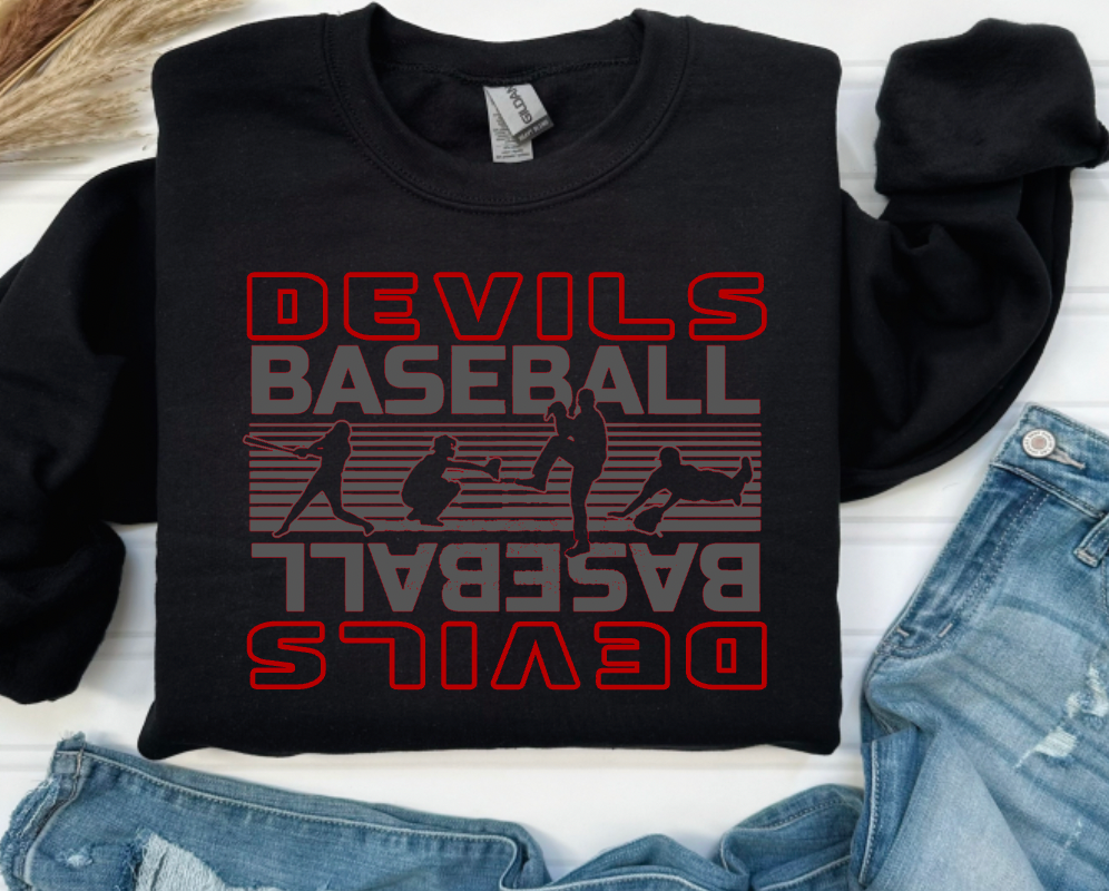 (YourTeam) Baseball Players Stack (include two ink colors and team name in personalization box)