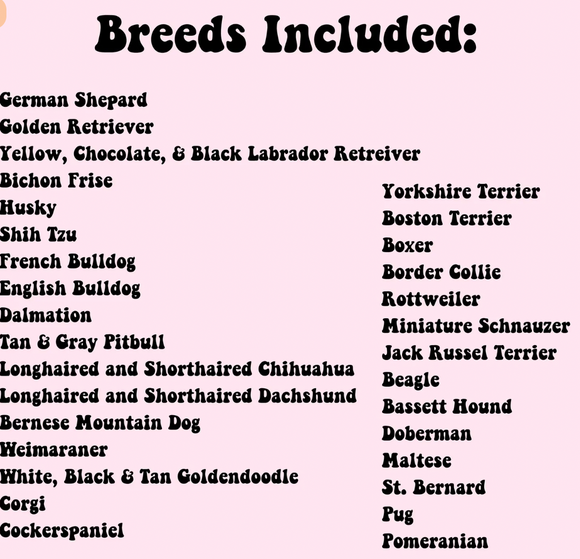 Valentine Coquette Doggies (include breed in personalization box- no other options available)