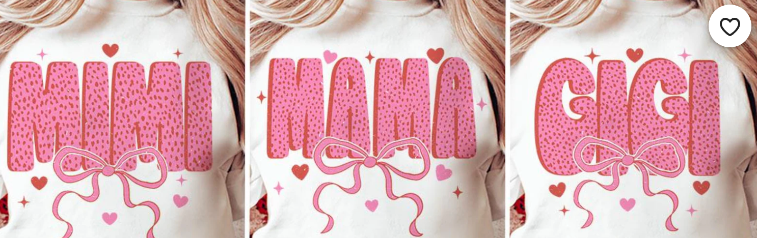 Coquette Valentine Names (can include names on sleeve - include in personalization box) - 0