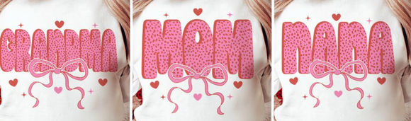 Coquette Valentine Names (can include names on sleeve - include in personalization box)