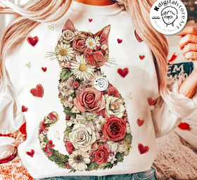 Valentine Floral Cat