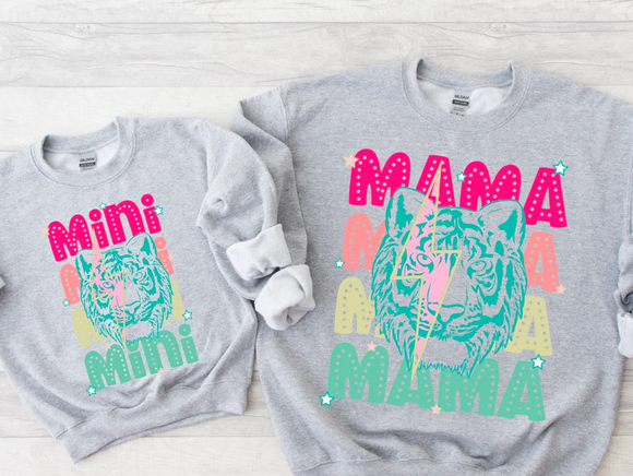 Mama and Mini Retro Tiger Bolt Set