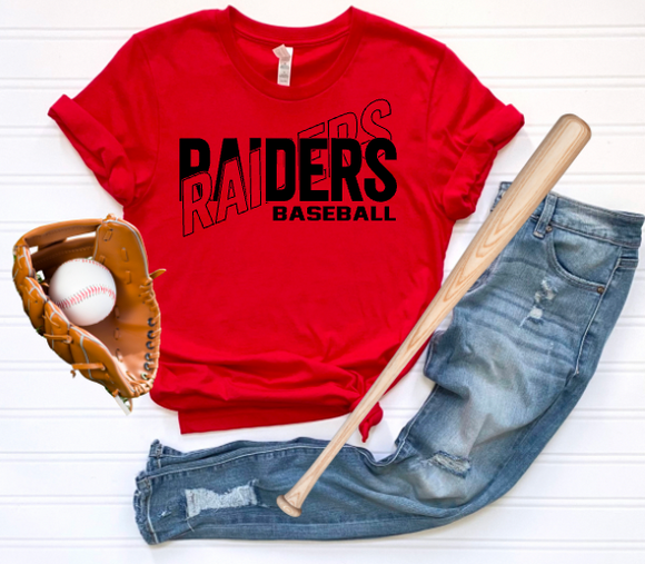 Raiders Baseball Cross Text