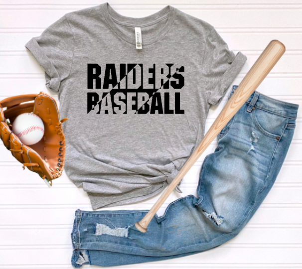 Raiders Baseball Simple Split Block