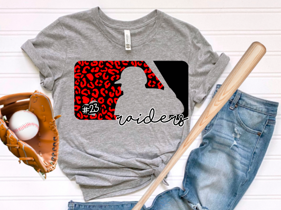 Leopard Baseball Logo Special (include 2 colors, player # and team name in personalization box)