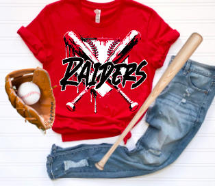 Raiders Drip Crossed Bats