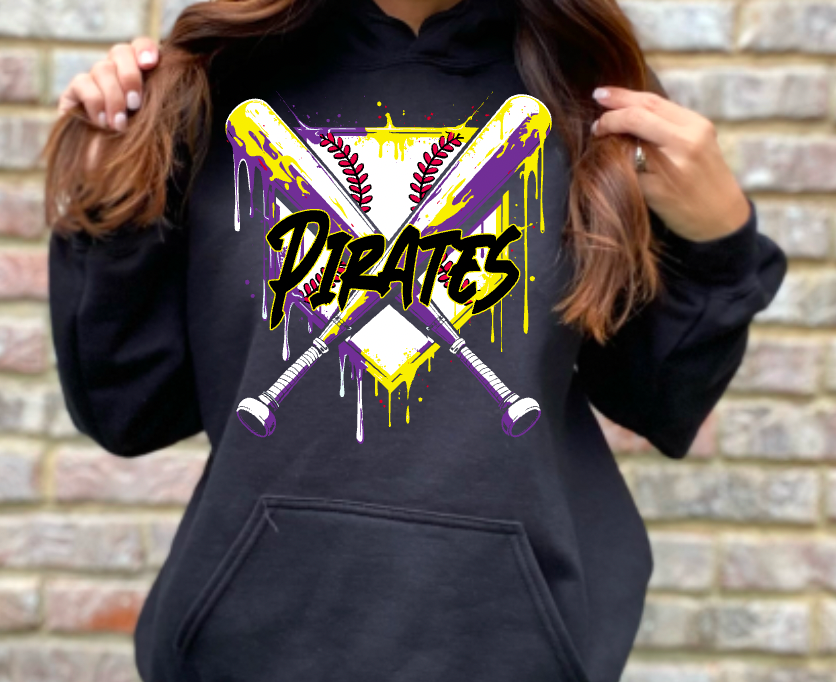 Drip Bats Weekend Special *No Promo Codes* (Include team name and 2 colors in personalization box.  Default shirt color is black.  If you'd like a different color for the shirt, specify in box as well)