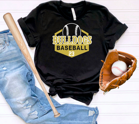 Bulldogs Baseball Patched (include number in personalization box)