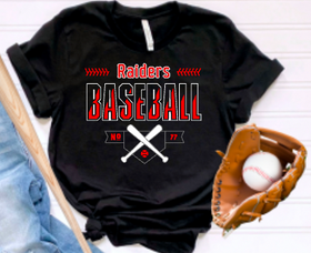 Personalized Print Raiders Crossed Bats (include # in personalization box)