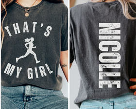 Track/CC That's My Boy/That's My Girl (Include name to be vertical down back in personalization box)