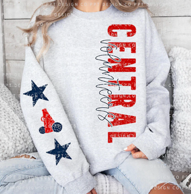 Vertical Text Crewneck (Include Size, Team Name and 2 Colors in Personalization Box)