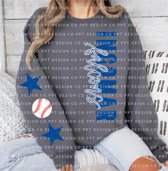 Vertical Text Crewneck (Include Size, Team Name and 2 Colors in Personalization Box)