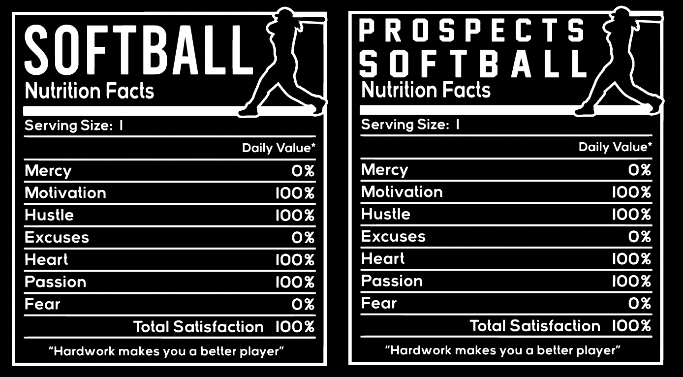 (YourTeam) Softball Nutrition Facts (include team name in personalization box)
