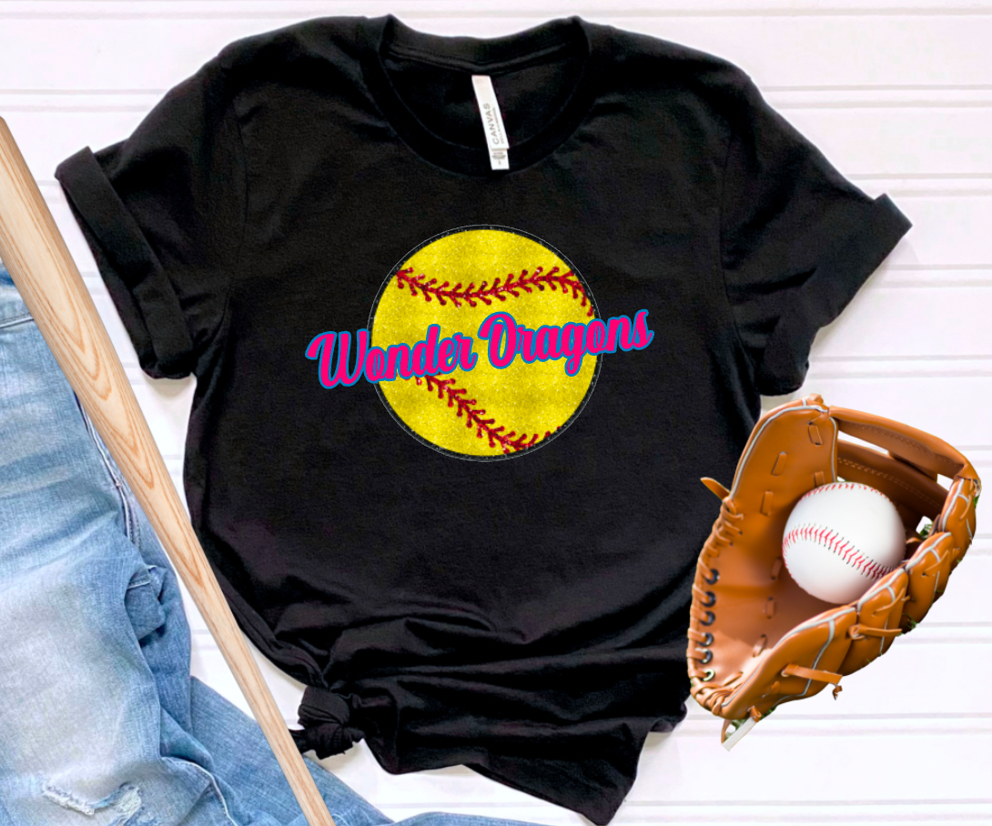 Faux-Sequin Wonder Dragons Softball