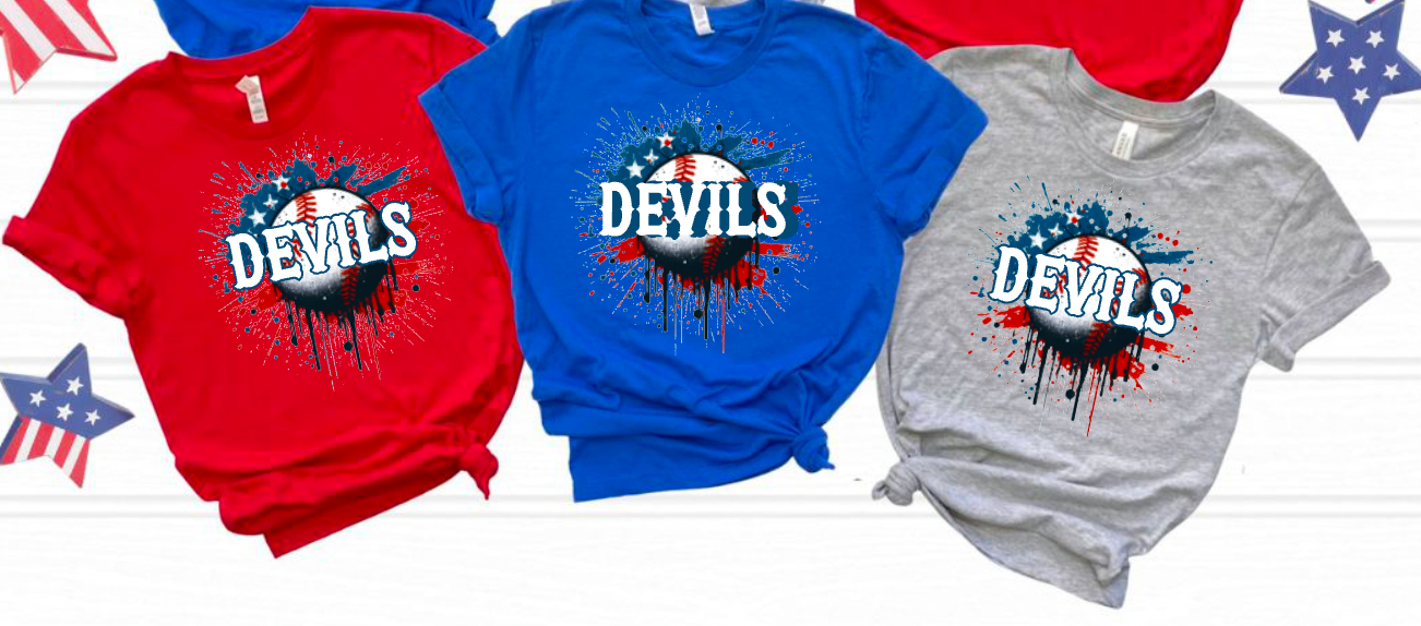 (YourTeam) Patriotic Baseball Splash