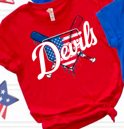 (YourTeam) Patriotic Drip Flag Plate