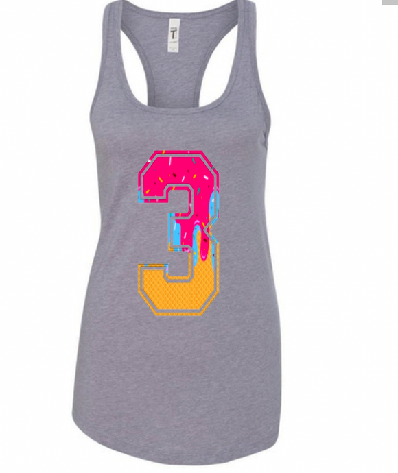 In-Stock Drip Number Tank (include colors and number in personalization box)