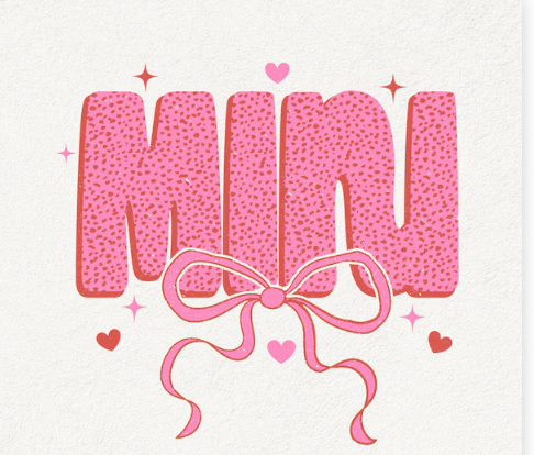 Coquette Valentine Names (can include names on sleeve - include in personalization box)