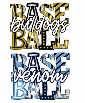 Baseball Colorwash Stack (Include Your Team Name and 2-3 colors in personalization box)