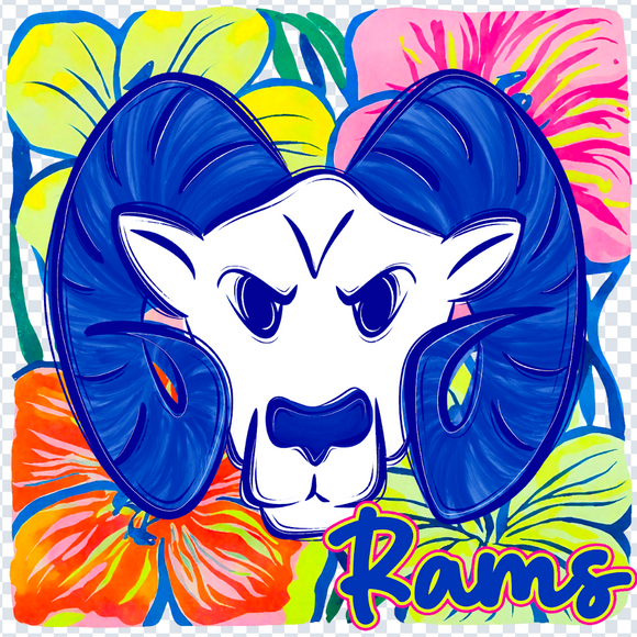 Colorful Floral Mascot Special (include team in personalization box)