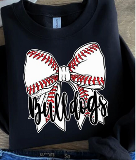Bulldogs Baseball Softball Coquette Bow