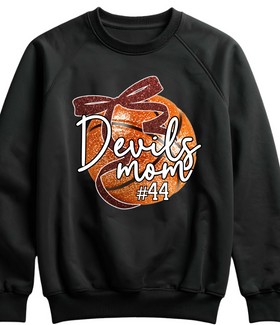 (YourTeam) Glitter Basketball Bow