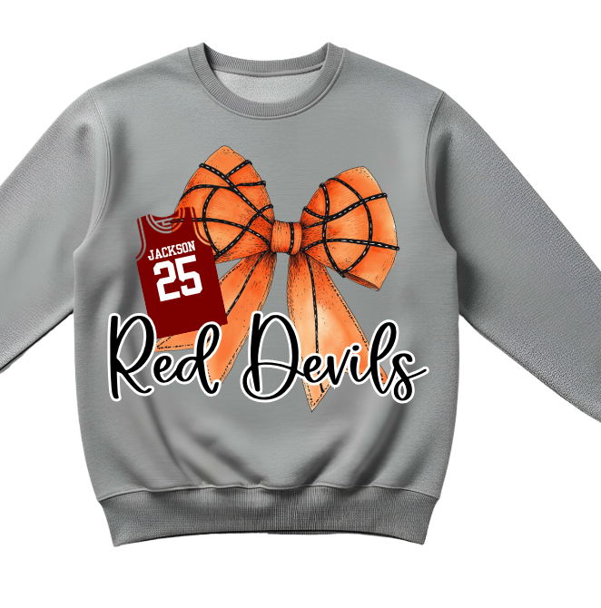(YourTeam) Basketball Coquette Bow (many personalization options)