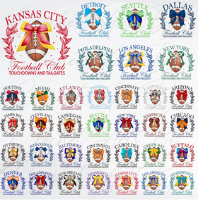 8th Day of Christmas Coquette Football Mascots (include team in personalization box)