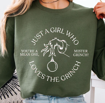 11th Day of Christmas Just a Girl Who Loves the Green Guy Crewneck Special