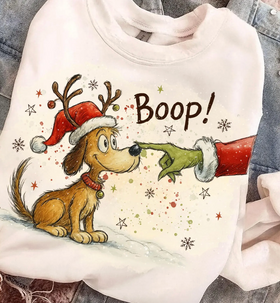 11th Day of Christmas Boop Green Guy Crewneck