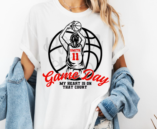 Basketball My Heart is on that Court - can be Gameday OR Team Name