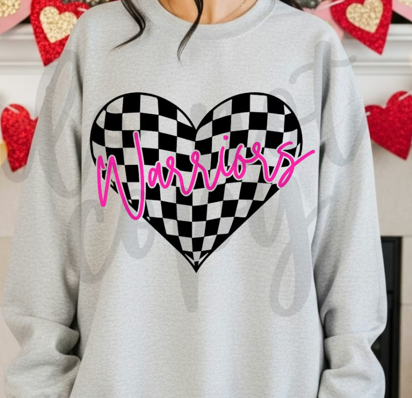 Checker Heart Mascot