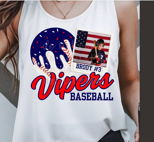 Drip Baseball Photo Tee (Can Change Drip and Sprinkle Color)