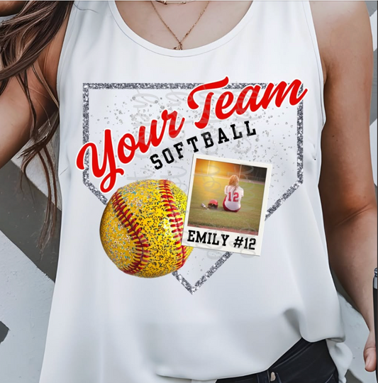 Sparkle Softball Plate Photo