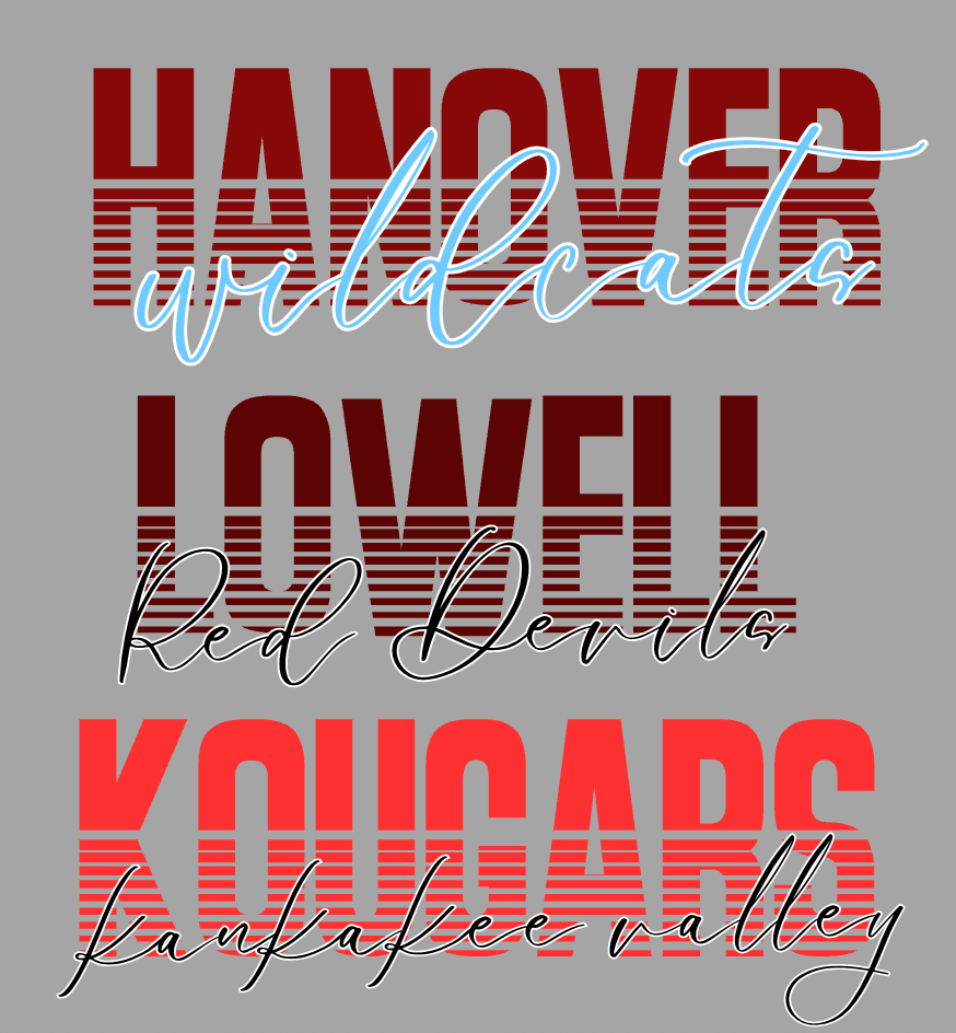 Custom YourTeam Striped Text