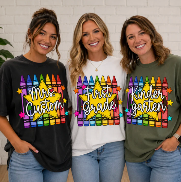 Customized Teacher Crayon Star
