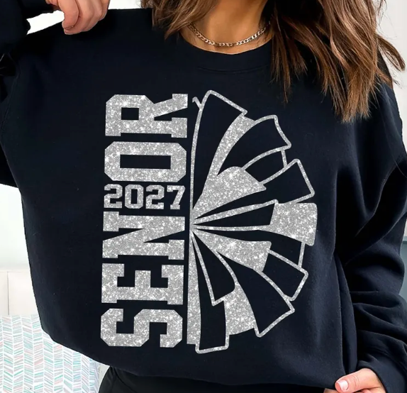 Senior Faux-Glitter Pom