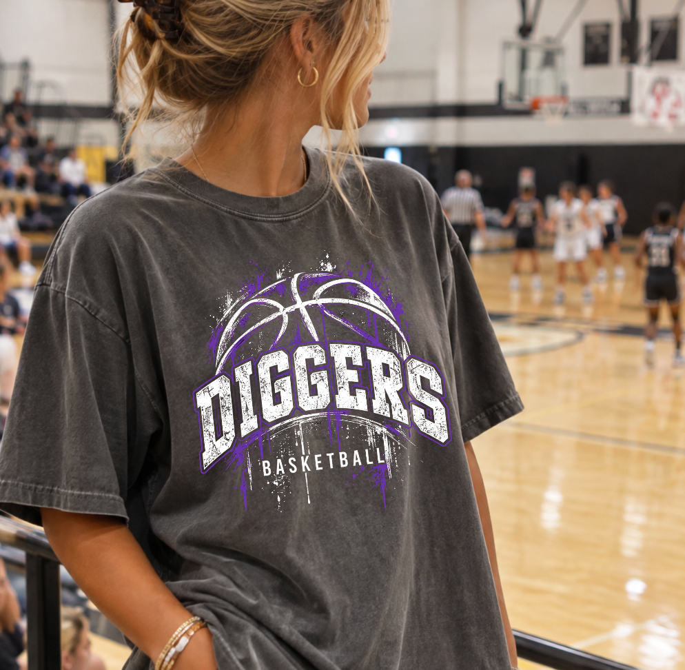 (Your Team) Basketball Distressed Drip