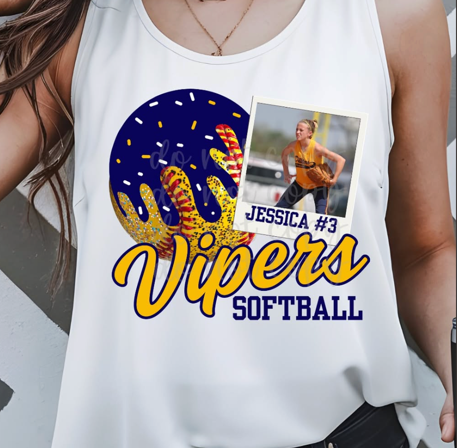 Drip Softball Photo Tee (Can Change Drip and Sprinkle Color)
