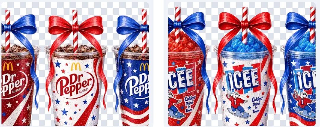 Patriotic Drink Trios (Include option in personalization box)