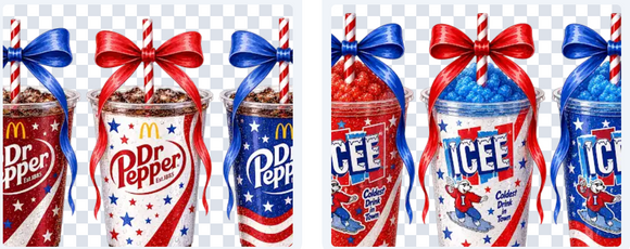 Patriotic Drink Trios (Include option in personalization box)