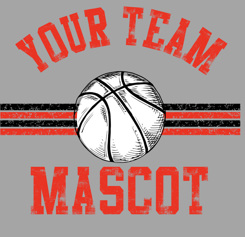(Your Team) Distressed Basketball Stripe