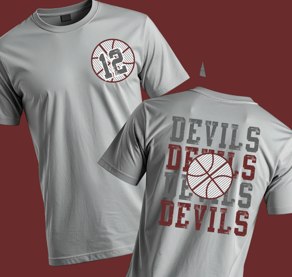 (YourTeam) Preppy Seersucker Basketball (DO NOT SELECT Back- this is a front/back design by default)