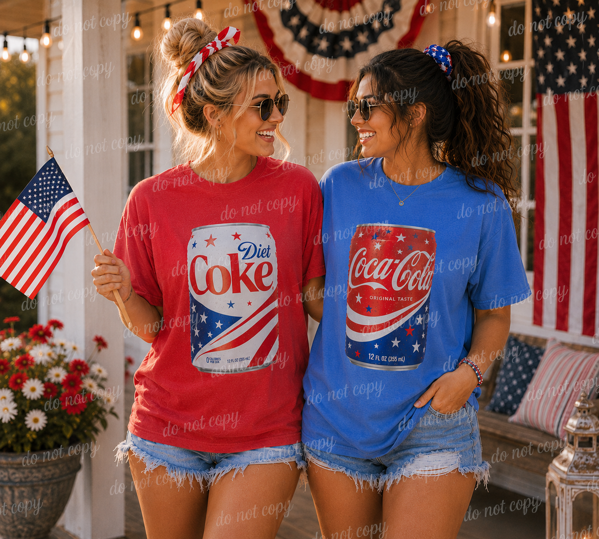 Patriotic Drinks w/out Bow (include type in personalization box)