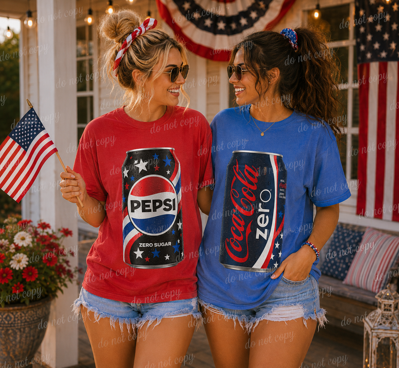 Patriotic Drinks w/out Bow (include type in personalization box)