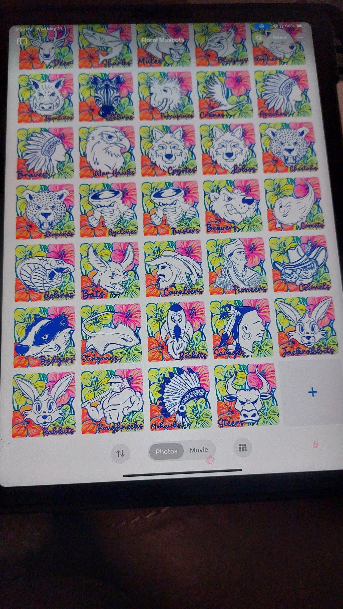Colorful Floral Mascot Special (include team in personalization box)